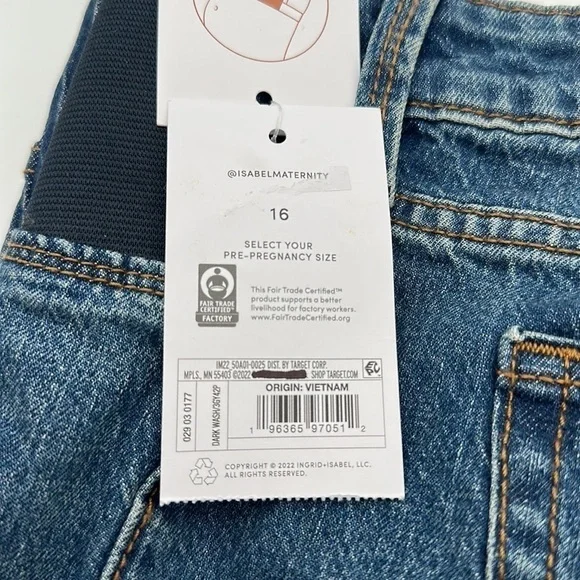 Women's Size 16 Maternity Shorts Isabel Maternity NEW WITH TAGS Blue Jeans - Picture 3 of 3